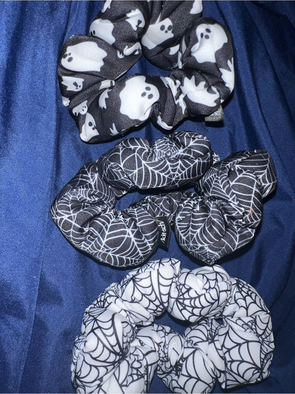 Kids Black & White Halloween Scrunchie Set -